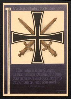 'Commander in Chief of the Navy', Propaganda Postcard, Third Reich Nazi Germany