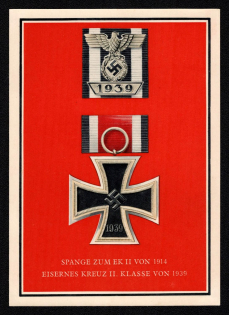 1939 'Iron Cross Second Class of 1939', Propaganda Postcard, Third Reich Nazi Germany