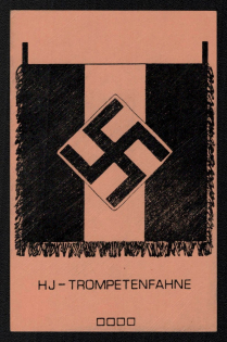 'Hj Trumpet Flag', Propaganda Postcard, Third Reich Nazi Germany
