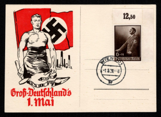 1939 'Great Germany's May 1', Propaganda Postcard, Third Reich Nazi Germany