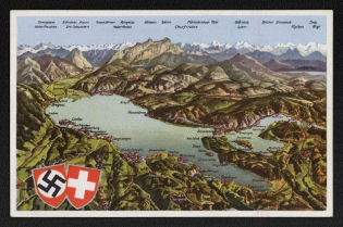 'Bodensee Panorama', Propaganda Postcard, Third Reich Nazi Germany