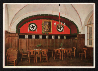 'Restaurant Sternecker-Brau Munich in this Restaurant, Reich Chancellor Adolf Hitler Founded the N. S. D. A. P.', Propaganda Postcard, Third Reich Nazi Germany