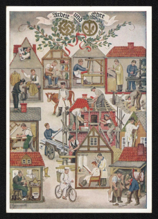 1936 'Reichshandorgerag 1936', Propaganda Postcard, Third Reich Nazi Germany