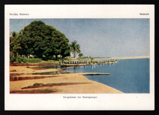 1940 'German Colonies - Camerun, War Kanoe of the Batanganeger', Propaganda Postcard, Third Reich Nazi Germany