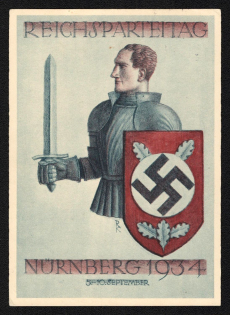 1934 'Reich Party Day Nernberg 1934', Propaganda Postcard, Third Reich Nazi Germany