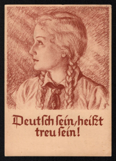 1935 'German Fine Means Being Faithful!', Propaganda Postcard, Third Reich Nazi Germany