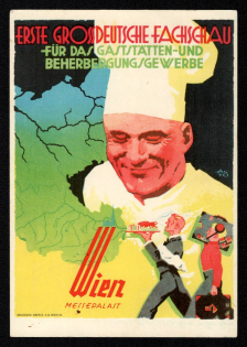 1938 'First Major German Specialist Show for the Restaurant and Accommodation Industry', Propaganda Postcard, Third Reich Nazi Germany