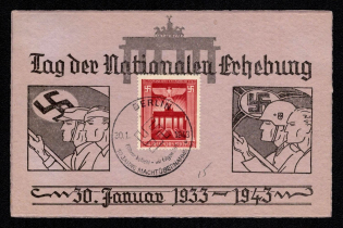 1943 'Day of National Survey', Propaganda Postcard, Third Reich Nazi Germany