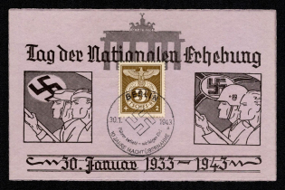 1943 'Day of the National Survey', Propaganda Postcard, Third Reich Nazi Germany