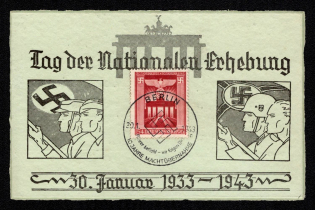 1943 'Day of the National Survey', Propaganda Postcard, Third Reich Nazi Germany