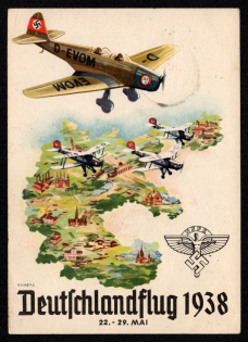 1938 'Germany Flight', Propaganda Postcard, Third Reich Nazi Germany