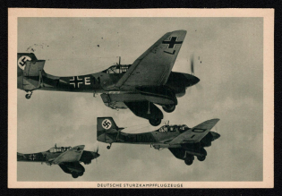 1938 'German Collapsing Aircraft', Propaganda Postcard, Third Reich Nazi Germany