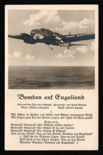 'Bombs on Engelland', Propaganda Postcard, Third Reich Nazi Germany