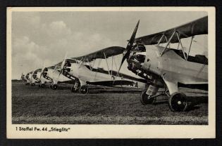 1940 'Squadron Fw. 44 Stieglitz', Propaganda Postcard, Third Reich Nazi Germany