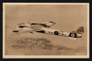 1939 'Our Air Force Two -Engine Fighter Plane Dornier Do 17 in the Maneuver', Propaganda Postcard, Third Reich Nazi Germany