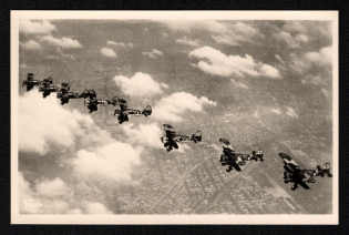 'Our Luftwaffe Hs 123 Single-Seater Dive Bomber During Aerial Exercises', Propaganda Postcard, Third Reich Nazi Germany