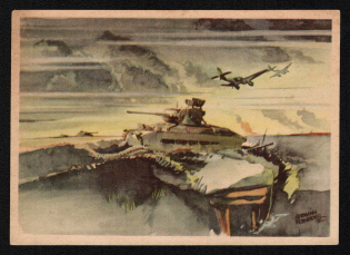 'Mark II in front of Panewo War Report Schneider', Propaganda Postcard, Third Reich Nazi Germany