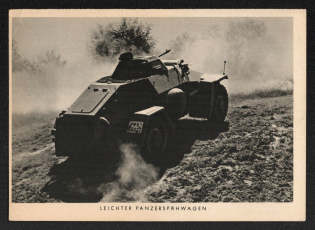 1938 'Light Armored Wagon', Propaganda Postcard, Third Reich Nazi Germany