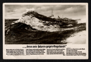 1940 'Because We Drive Against Engeland!', Propaganda Postcard, Third Reich Nazi Germany