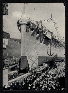 1938 'Fra Kreuze Hlandreiseerthy Christened the New German 61 German Prince Eugen in Kiel', Propaganda Postcard, Third Reich Nazi Germany