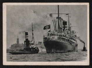 1944 'Hamburg Home Home Africa Steamer', Propaganda Postcard, Third Reich Nazi Germany