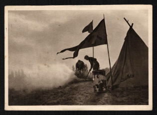 1939 'The Campfire Hans Lang Rolleiflex', Propaganda Postcard, Third Reich Nazi Germany