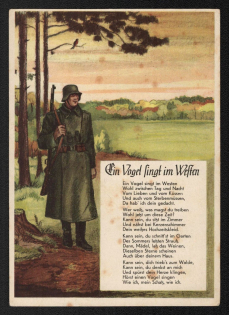 'A Bird is in the Weften', Propaganda Postcard, Third Reich Nazi Germany