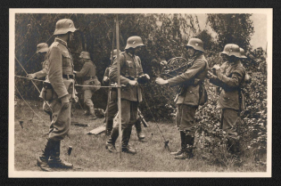 1943 'Our Wehrmacht News Team at the Cable Rain', Propaganda Postcard, Third Reich Nazi Germany