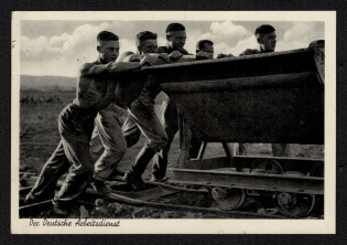 1940 'The German Labor Service', Propaganda Postcard, Third Reich Nazi Germany