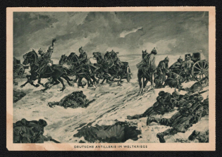 'German Artillery in the World War', Propaganda Postcard, Third Reich Nazi Germany