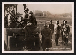 1939 'Greeting on a Country Road in Poland', Propaganda Postcard, Third Reich Nazi Germany
