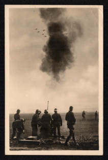 1941 'Flak Shooting Range Stolpmunde Light Anti-aircraft Gun in Fire Position', Propaganda Postcard, Third Reich Nazi Germany