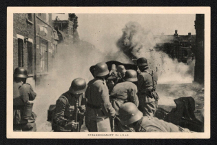 'Road Struggle in Lille', Propaganda Postcard, Third Reich Nazi Germany