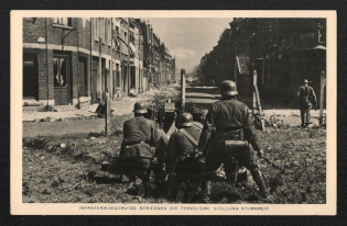 'Infantry Protection Shoots the Enemy Position Storm -Ready', Propaganda Postcard, Third Reich Nazi Germany