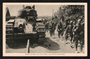 'Tanks Stayed on the Way that We Continued', Propaganda Postcard, Third Reich Nazi Germany