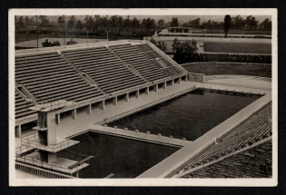 1936 'Reichsportfeld. View of the Swimming Stadium', Propaganda Postcard, Third Reich Nazi Germany