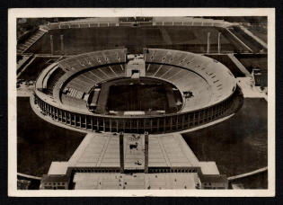 1936 'Berlin. Reichsportfeld Stadium National Sportfield Stadium Champ National Du Sport Stade', Propaganda Postcard, Third Reich Nazi Germany
