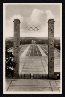 'Reichsportfeld. View Through the East Gate', Propaganda Postcard, Third Reich Nazi Germany