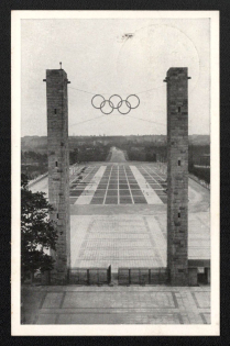 1938 'Reichsportfeld. View through the East Gate', Propaganda Postcard, Third Reich Nazi Germany