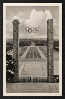 1939 'Reichsportfeld. View Through the East Gate', Propaganda Postcard, Third Reich Nazi Germany