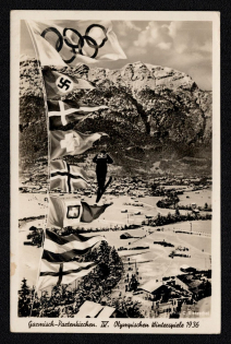 1936 'II Olympic Winter Games 1936', Propaganda Postcard, Third Reich Nazi Germany