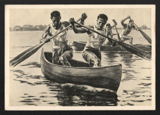 1936 'Advertising Card of the Auxiliary Fund for German Sport', Propaganda Postcard, Third Reich Nazi Germany