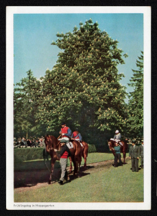 1941 'Hoppegarten! The Parade Field of the German Full Blood!', Propaganda Postcard, Third Reich Nazi Germany