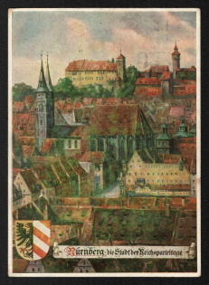 1937 'Nuremberg the City of the Reich Party Day', Propaganda Postcard, Third Reich Nazi Germany