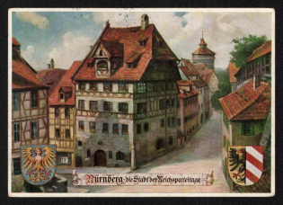 1936 'Nuremberg the City of the Reich Party Day', Propaganda Postcard, Third Reich Nazi Germany