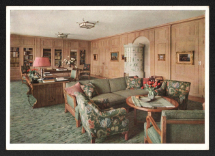 'Study By the Fiihrer Berghof Wachenfeld', Propaganda Postcard, Third Reich Nazi Germany