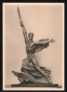 'Munich. House of German Art Adolf Wamper, Berlin Genius of Victory', Propaganda Postcard, Third Reich Nazi Germany