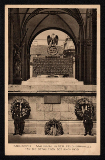 1923 'Munch Memorial in the General Hall for the Fallen November 9, 1923', Propaganda Postcard, Third Reich Nazi Germany