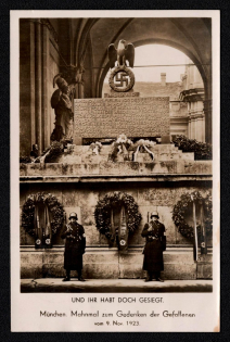 1923 'And You Won. Munich. Memorial to Commemorate the Fallen', Propaganda Postcard, Third Reich Nazi Germany