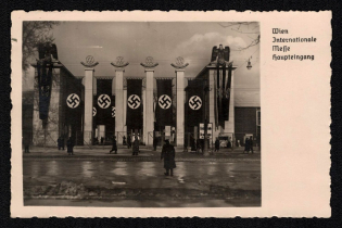 1939 'Vienna International Fair Main Entrance', Propaganda Postcard, Third Reich Nazi Germany